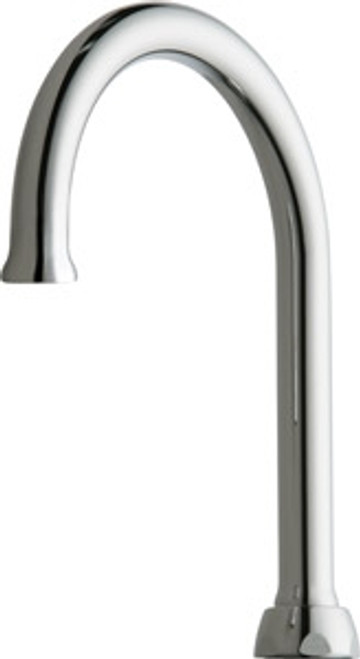 Chicago Faucets GN2AH8FCJKABCP - 5-1/4-inch Flow Control Rigid / Swing Gooseneck Spout-A Type End Chicago Faucets GN2AH8FCJKABCP - 5-1/4-inch Flow Control Rigid / Swing Gooseneck Spout-A Type End