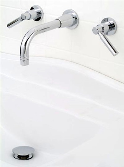 Jaclo 9880-WALL-L CONTEMPO Center Wall Faucet with Lever Handles and Spout Jaclo 9880-WALL-L CONTEMPO Center Wall Faucet with Lever Handles and Spout
