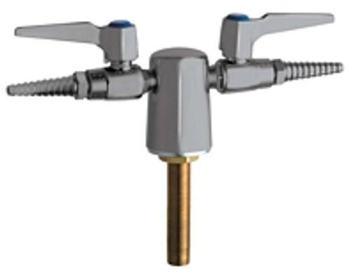 Chicago Faucets 981-WSV909AGVSAM - Turret with Two Ball Valves at 180 Degrees with Chemical Resistant Satin Antimicrobial Finish