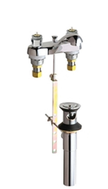 Chicago Faucets - 797-665LESSHDLCP - 4-inch Center Lavatory Faucet with Pop-Up Drain