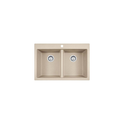 Franke DIG62D91-CHA Primo 33" Double Basin Undermount/Drop In Kitchen Sink, Granite - Champagne
