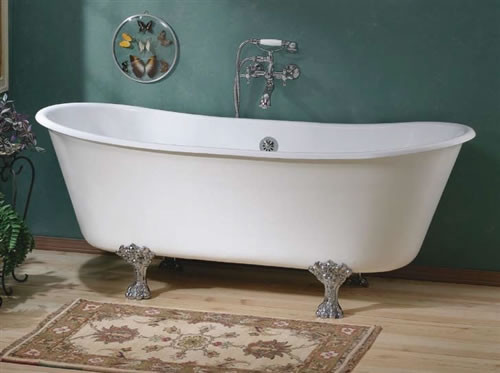 Cheviot 2122W-PB - WINCHESTER TUB-PAINTED WHITE-POLISHED BRASS FEET