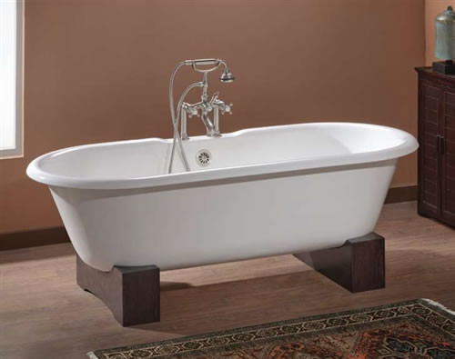 Cheviot 2127W-DB - REGAL JUNIOR TUB-NO FLAT AREA-PAINTED WHITE-DARK BEECH BASE