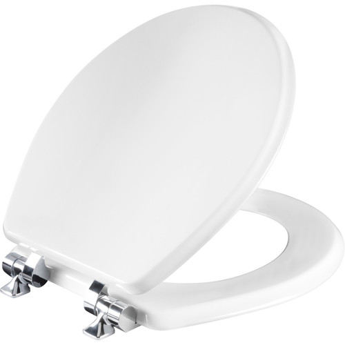 26CHSLA 000 - Mayfair Benton Round Enameled Wood Toilet Seat, White
