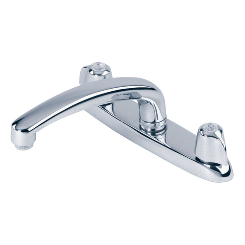Gerber G0042116 Gerber Classics 2H Kitchen Faucet Deck Plate Mounted w/ Metal Handles & Acrylic Hot Cold Index Buttons 1.75gpm Ceramic Cartridge Chrome