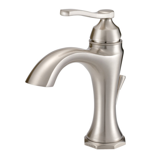 Gerber D225028BN Draper 1H Lavatory Faucet Single Hole Mount w/ Metal Pop-Up Drain 1.2gpm Brushed Nickel