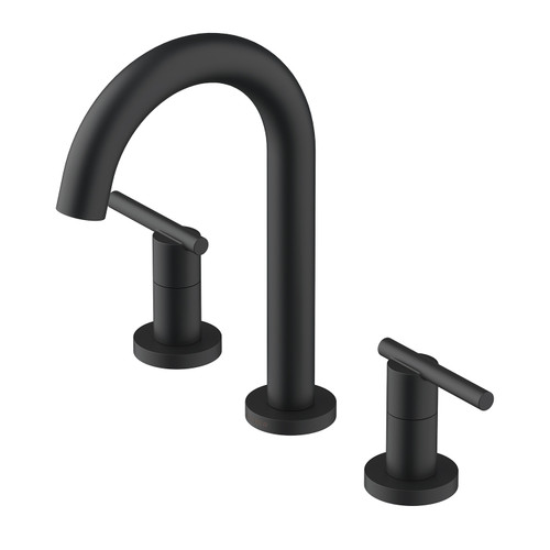 Gerber D303658BS Parma Trim Line 2H Widespread Lavatory Faucet w/ Metal Touch Down Drain 1.2gpm Satin Black