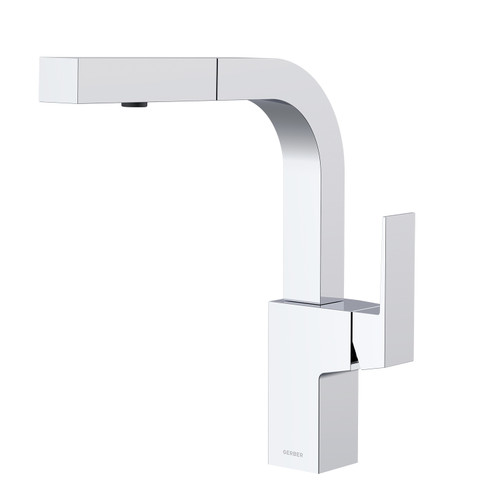 Gerber D404562 Mid-Town Trim Line 1H Pull-Out Kitchen Faucet w/ SnapBack Retraction 1.75gpm Chrome