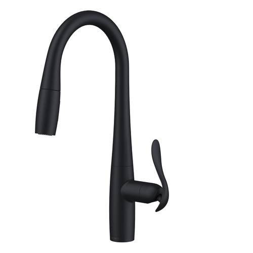 Gerber D454012BS Selene 1H Pull-Down Kitchen Faucet w/ Snapback 1.75gpm Satin Black