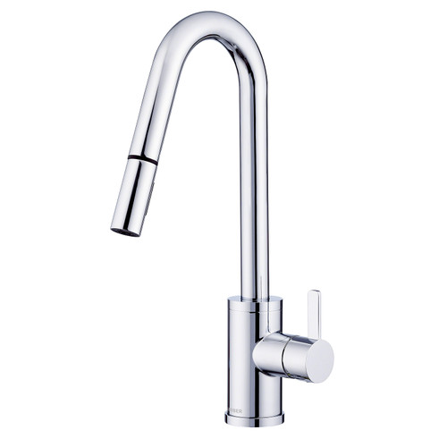 Gerber D457230 Amalfi 1H Pull-Down Kitchen Faucet w/SnapBack Retraction 1.75gpm Chrome