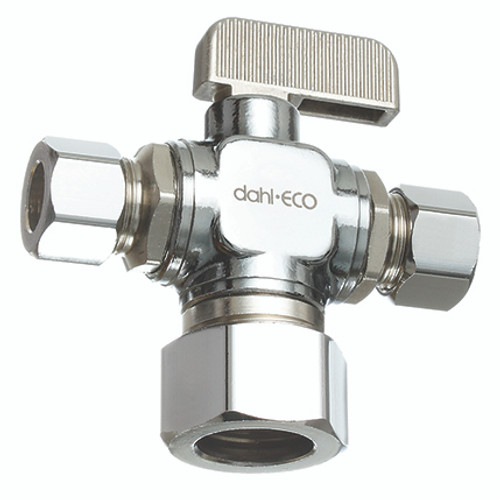 Dahl 611-33-31-31 - 5/8 OD Comp x 3/8 OD Comp x 3/8 OD Comp, Plated