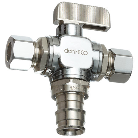 Dahl 611-PRPX3-31-31 - 1/2 F1960 x 3/8 OD Comp x 3/8OD Comp, Plated