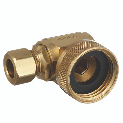 Dahl 620-31-04F-BAG - 3/8 OD Comp x Female Swivel Hose, Dishwasher Elbow, Rough Brass