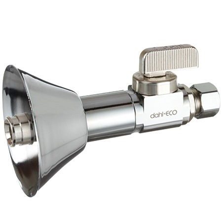 Dahl 511-PRPX3LE-31 - 1/2 F1960 ext. with 7/8 OD Deep Bell Escutcheon x 3/8 OD Comp, Plated