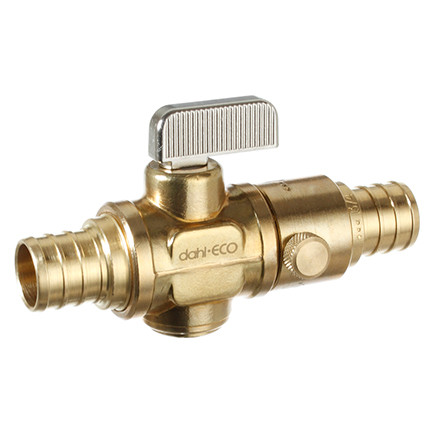 Dahl 521-PX5-PX5D-BAG - 3/4 Crimpex x 3/4 Crimpex w/Drain, Rough Brass