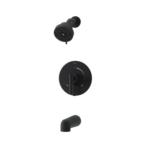 Symmons S3592BMB15TRM Dia Tub and Shower Trim with VersaFlex Integral Diverter, Matte Black