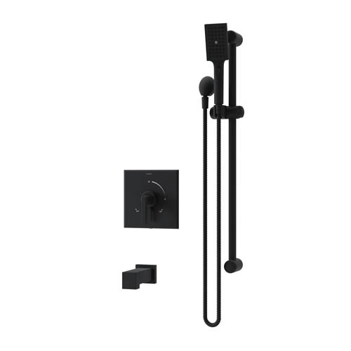 Symmons S3694MB15TRM Duro Tub and Hand Shower Trim with VersaFlex Integral Diverter, Matte Black