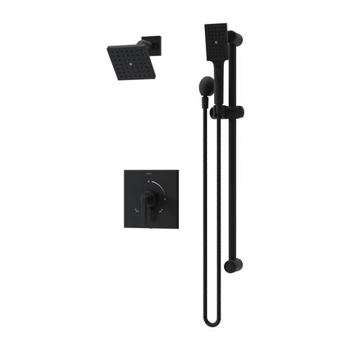 Symmons S3698MB15TRM Duro Shower and Hand Shower Trim with VersaFlex Integral Diverter, Matte Black