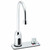Speakman S-9112 - Battery powered slim gooseneck faucet. Above-counter hot/cold mixer with built-in check valves, adjustable temperature limit stop. Solenoid with built-in filter. Electronics housed above counter. All brass body and spout. Uses two (2) 3
