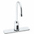 Speakman S-9120 - Battery powered slim gooseneck faucet. Solenoid with built-in filter. Electronics housed above counter. All brass body and spout. Uses two (2) 3-volt lithium batteries. Low battery warning light (10% life remains). 120-second time out f