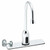 Speakman S-9127 - Battery powered slim gooseneck faucet. Solenoid with built-in filter. Electronics housed above counter. All brass body and spout. Uses two (2) 3-volt lithium batteries. Low battery warning light (10% life remains). 120-second time out f