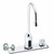 Speakman S-9229 - AC powered/plug-in slim gooseneck faucet. Above-counter hot/cold mixer with built-in check valves, adjustable temperature limit stop. Solenoid with built-in filter. Electronics housed above counter. All brass body and spout. 120-second