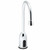 Speakman S-9100 - Battery powered slim gooseneck faucet. Solenoid with built-in filter. Electronics housed above counter. All brass body and spout. Uses two (2) 3-volt lithium batteries. Low battery warning light (10% life remains). 120-second time out f