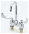 T&S Brass - Q-439WA - Centerset Lavatory Faucet, 4-inch Centers, Compression Cartridge, Wrist Handles, Gooseneck