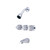 CENTRAL BRASS 80968-Z Three Handle Tub & Shower Set 8" Centers