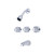 CENTRAL BRASS 80971-Z Three Handle Tub & Shower Set 11" Centers