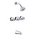 Gerber G0048031 Gerber Classics Three Handle Threaded Escutcheon Tub & Shower Fitting with Sweat Connections & Threaded Spout 1.75gpm Chrome