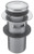 Jaclo 533-100 - Extra Long Thread Toe Control Tub Drain Strainer with overflow (4" Long)