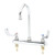 T&S Brass - B-1142-04 - 8-inch c/c Deck Mount Workboard Faucet, 4-inch Wrist Action Handles, 133X Swivel Gooseneck