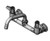 T&S Brass 5F-8WLS06 - 8-inch C/C Wall Mount Faucet, 6-inch Swing Nozzle, Equip Lever Handles, & 1/2-inch Npt Inlet Kit