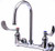 T&S Brass - B-0330-04 - Double Pantry Faucet, Wall Mount, 8-inch Centers, Rigid Gooseneck, 4-inch Wrist Action Handles