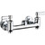 Chicago Faucets 640-LES369YAB - Hot and Cold Water 8-inch Wall Mounted Sink Faucet with Integral Supply Stops