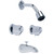 Gerber 46-520-83 Classics 6 Inch Centers Two Handle Tub & Shower Fitting 1.75gpm Chrome