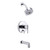 Gerber D512058TC Parma 1H Tub & Shower Trim Kit & Treysta Cartridge w/ Diverter on Valve & 5 Function Showerhead 2.0gpm Chrome