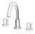 Jaclo 9880-T672 CONTEMPO Widespread Lavatory Faucet with Round Handles, Pop-Up Drain