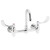 Speakman SC-5744-4 - Commander thru/back faucet with 3 3/4-inch deep gooseneck rigid or swivel with 4-inch wrist blade handles