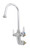 T&S Brass - B-0815-RGH - Mixing Faucet, Vertical, Wall Mount, Rigid Gooseneck, Rosespray, 4-Arm Handles, Rough