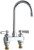 Chicago Faucets 895-GN2AE3ABCP 4 inch Center Deck Mounted Sink Faucet with Rigid/Swing Gooseneck Spout, 2.2 GPM Pressure Compensating Softflo? Aerator, Indexed Lever Handles and Quaturn? Cartridges