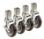 Krowne 1-1/4-inch Square Post Shelving Caster, Locking Wheels, 5-inch Diameter, Set, (4 Pieces per Set)