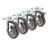 Krowne Heavy Duty Plate Caster with Front Brake, 500 lbs per Caster Load Capacity, Swivel w/Lock, 5-inch Diameter, Set Of 3-1/2-inch x 3-1/2-inch, (4 Pieces per Set)
