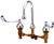 T&S Brass - B-0866-07-PV - Deck Mount, Adjustable Centers, Pedal Valve Inlet, B-WH6 Handles, Plain End Sw.Gn.
