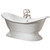 Cheviot 2151-WW-8 REGENCY Cast Iron Bathtub with Pedestal Base, White Interior, White Exterior, White Feet Tub