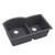 Elkay ELXHU3322RCH0  Quartz Luxe 33" x 22" x 10", Offset 60/40 Double Bowl Undermount Sink with Aqua Divide, Charcoal