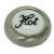 Rohl ZZ9386202A-STN Cisal Porcelain Screw Cover Cap Only For Handles In Satin Nickel With "Hot" In Script  