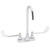Speakman SC-3086-LD-5-FC - Commander centerset faucet with 5 1/4-inch deep plain end gooseneck rigid or swivel 2.0 gpm laminar flow control in base of spout and 6-inch wrist blade handles