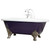 Cheviot 2160-WW-6-PB CARLTON Cast Iron Bathtub, White Interior, White Exterior, Polished Brass Feet Tub